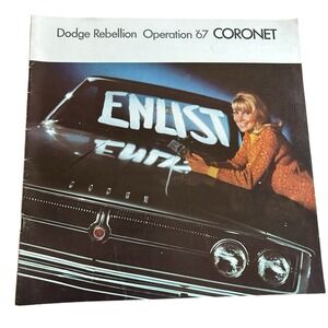 1967 Dodge Coronet Original Dealer Sales Brochure Mopar Rebellion Enlist